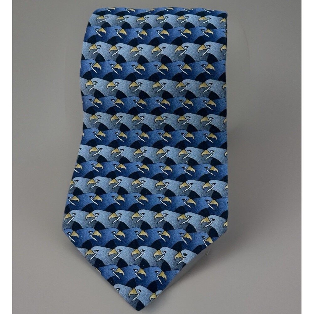 Endangered Species Glider Tie 100% Silk Made Italy Wildlife Conservation Vintage